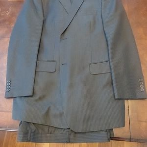 Men's Valenti Italian suit, black pinstripe